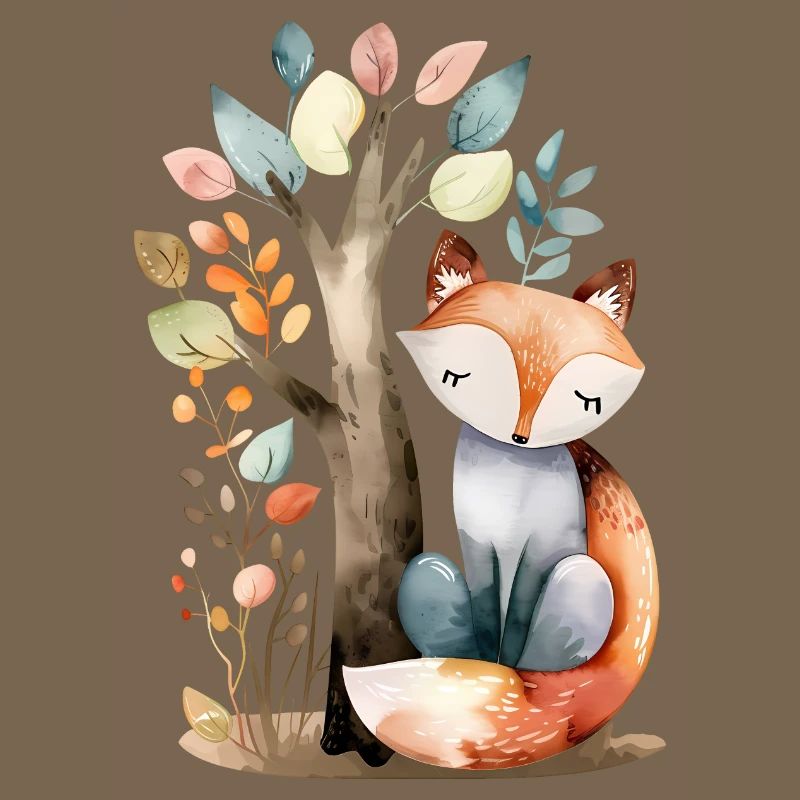 Cute Fox Under Tree