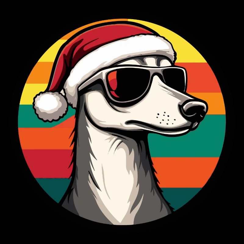 Whippet Chien Noël Cool