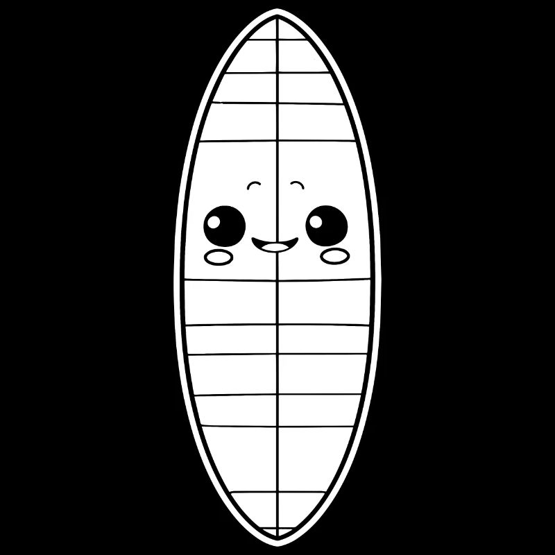 Planche de surf style dessin animé