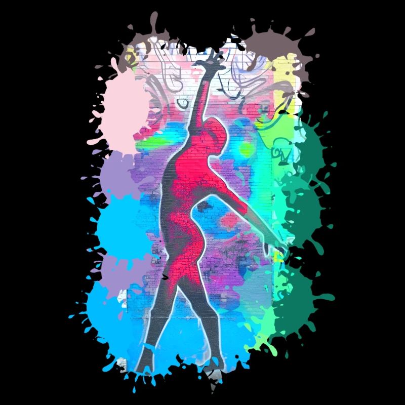 Danseur, danse, illustration, danseur, graffiti