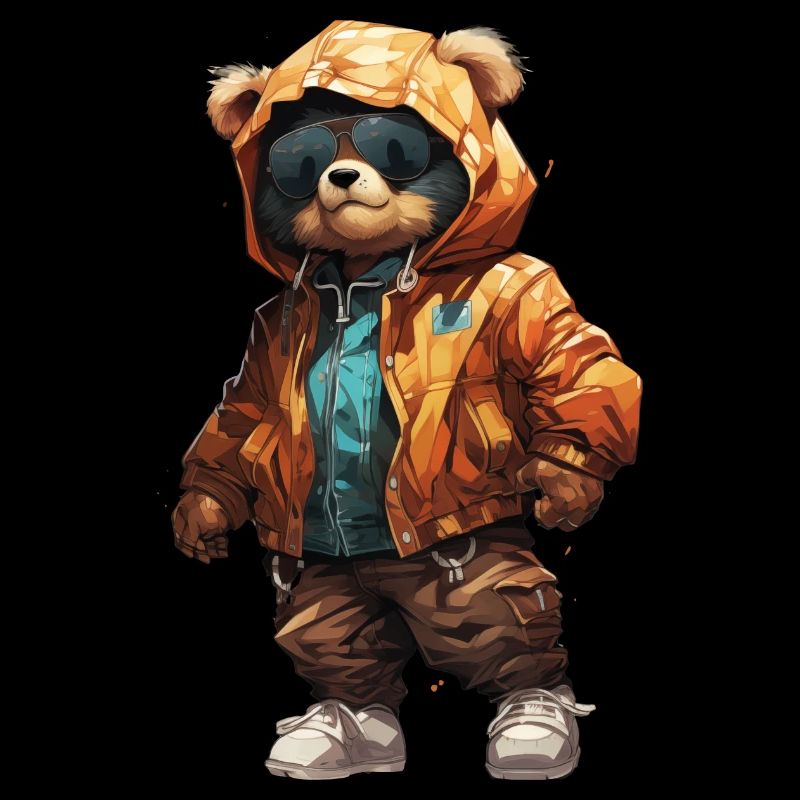 conception d’illustration hip hop d’ours en peluche cool mignon