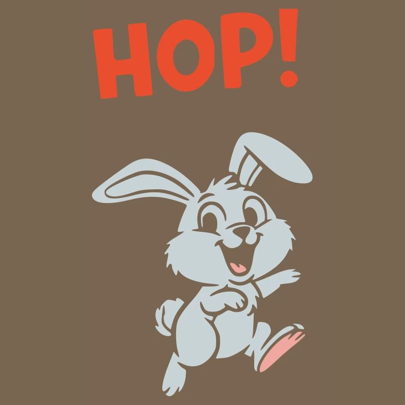 HOP! Bunny Jumping Comic Action Vector