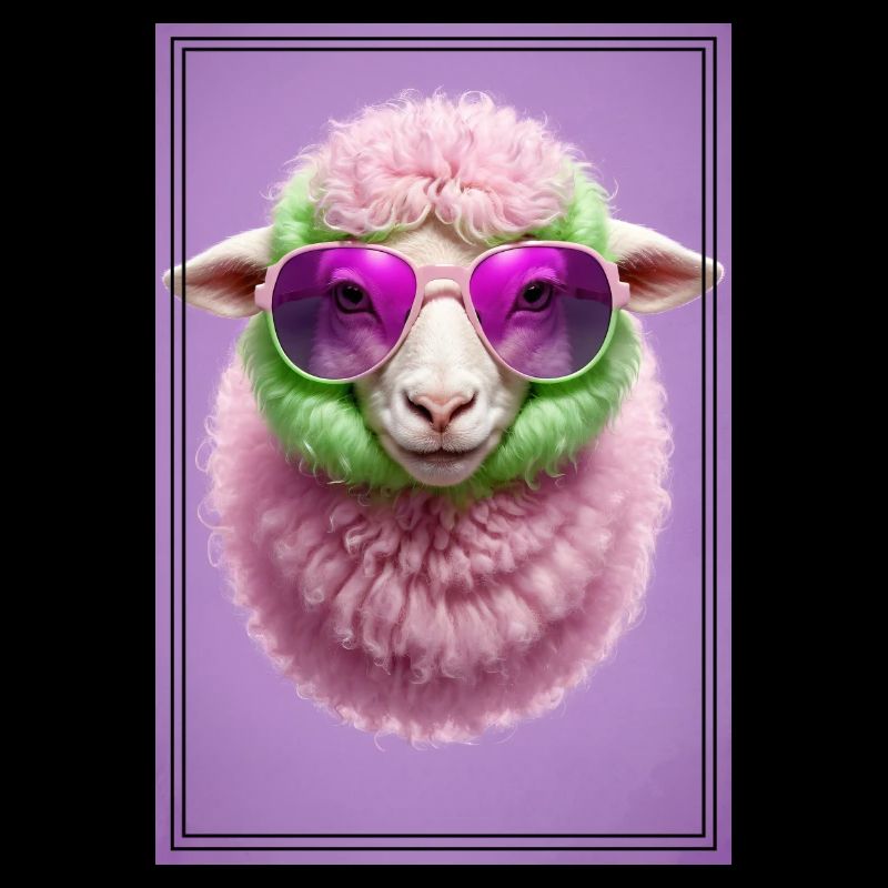 Cute sheep with sunglasses