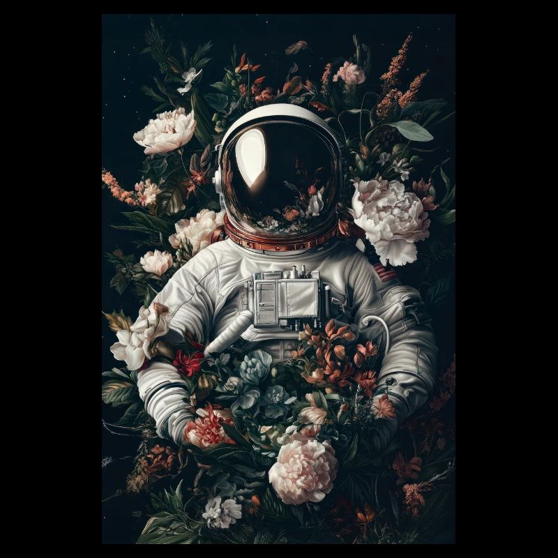 Astronaute en fleurs