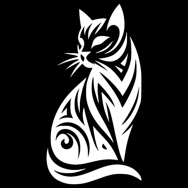 Silhouette décorative de chats dans le style tribal