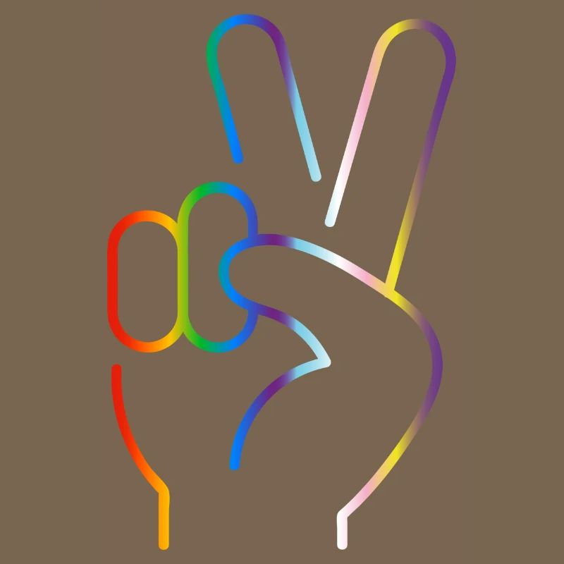Signe de paix 2 doigts progrès fierté drapeau couleurs