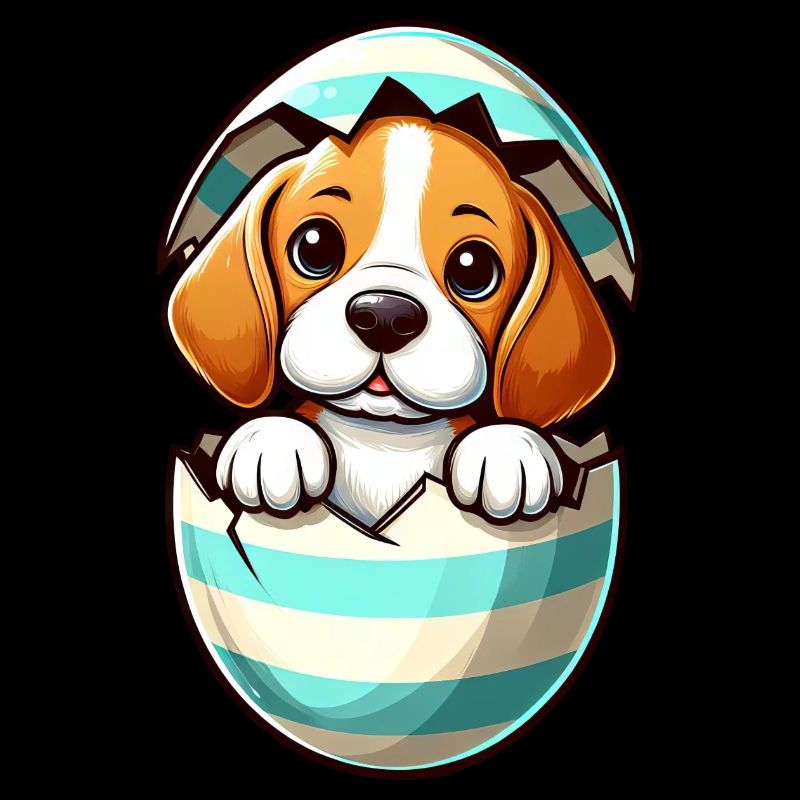 Conception colorée d’oeuf de Pâques de chien Beagle