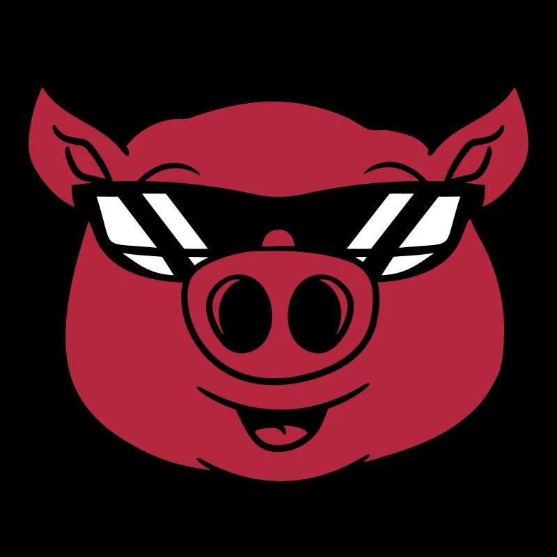 cool, lunettes de soleil, cochon, tête, mignon, mi