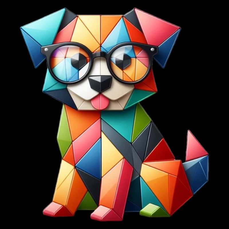 Abstrait Bébé Chien avec Lunettes