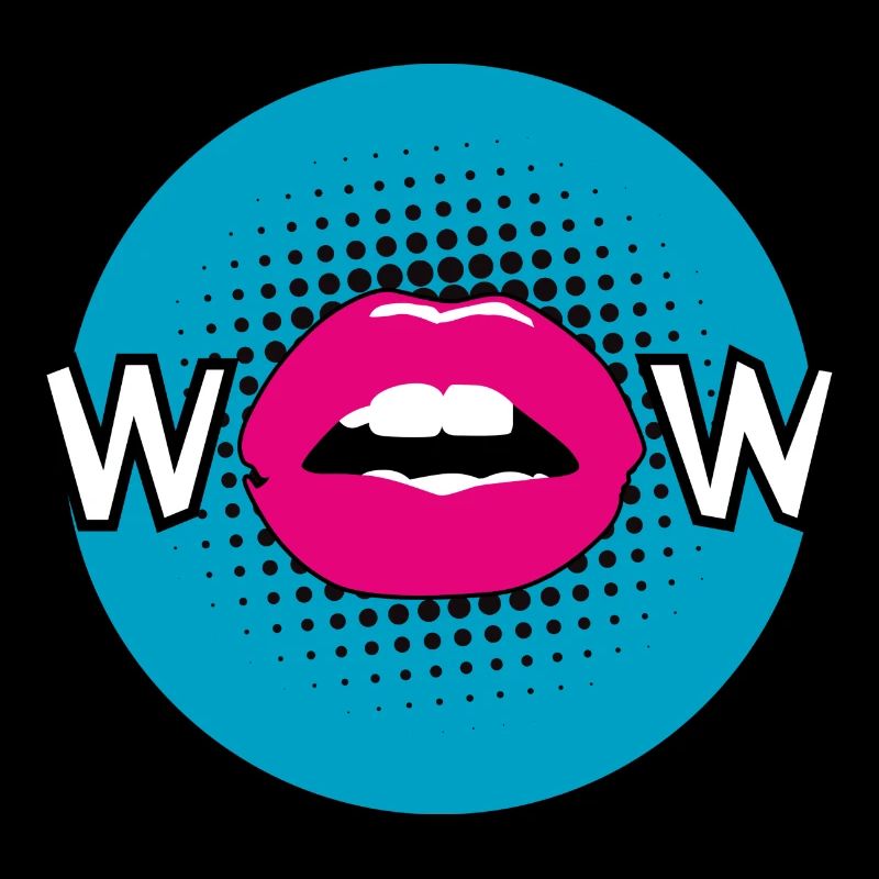 Pop Art / Graphic Novel: WOW - bouche, lèvres, moue