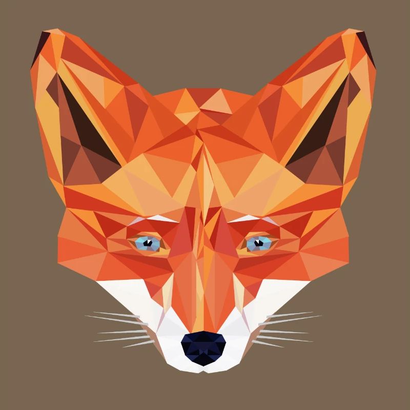 Fuchs Low Poly Design Wild Wald Tier Kopf