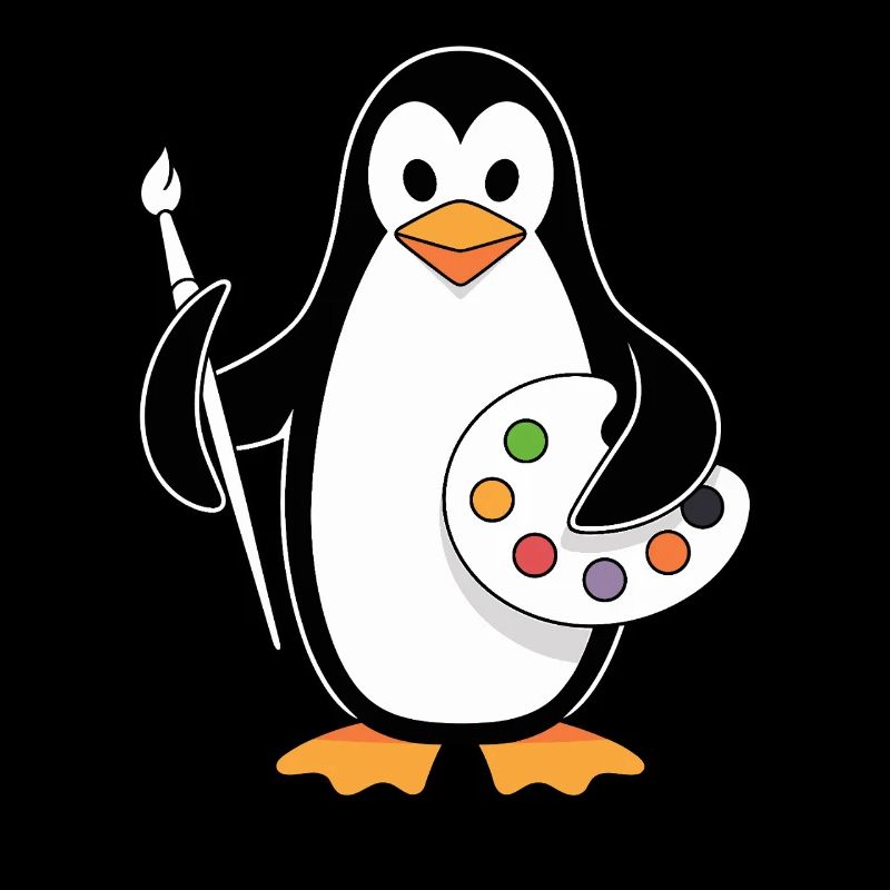 Artiste pingouin créatif Fun
