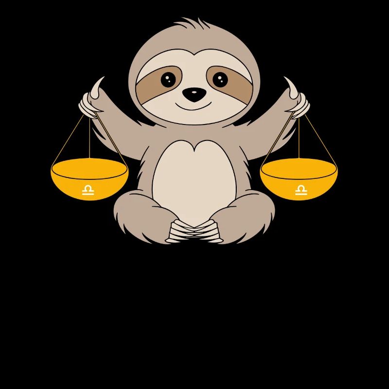 Libra Zodiac Sign Sloth Harmony