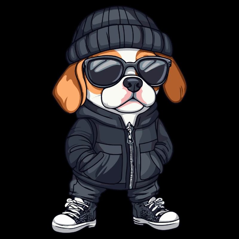 Beagle chien bande dessinée d’hiver