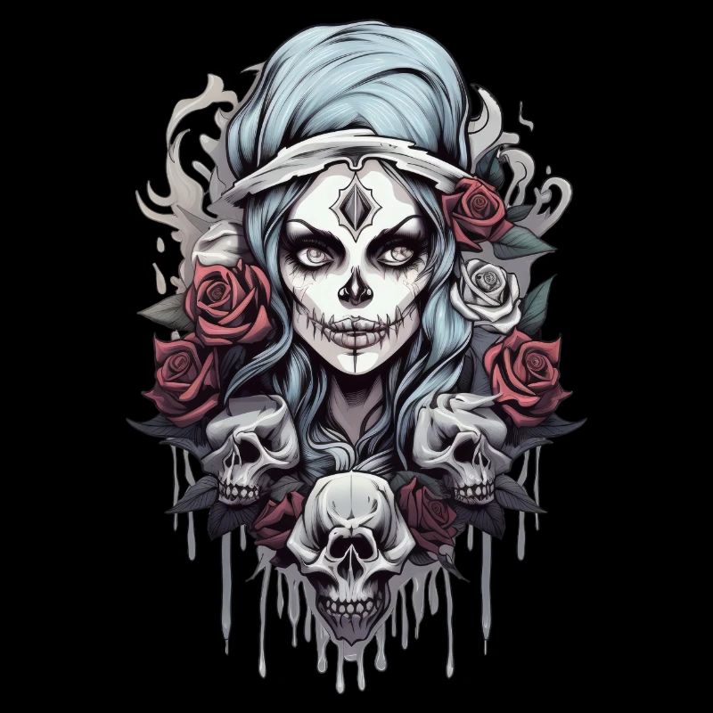 Gothic Rose Queen Illustration Graphic Beauty