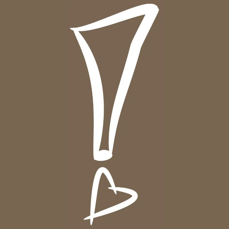 Exclamation mark with heart white vector gift
