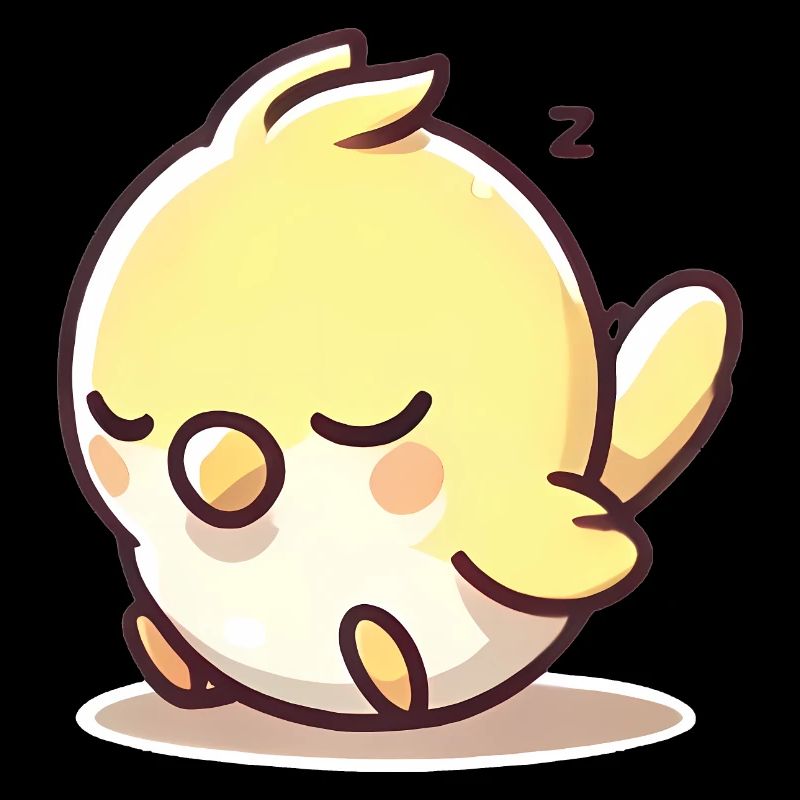 perruche jaune endormie dessin animé