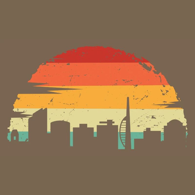 Sunset Skyline Retro Gradient