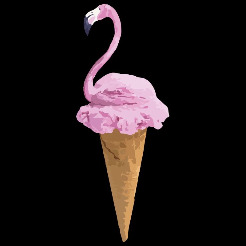 Flamant avec de la crème glacée