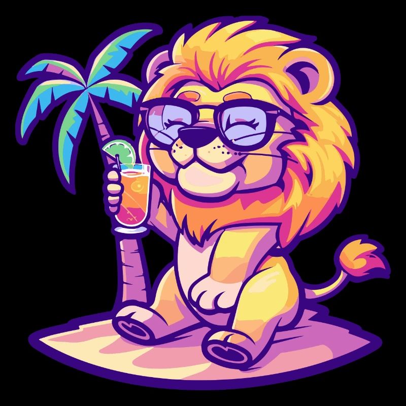 Bande dessinée Lion Summer Beach