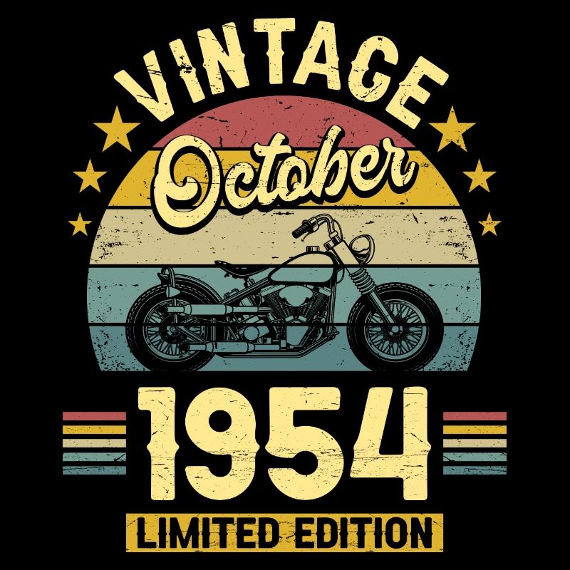 Biker 70 Years Old 1954 October Birthday