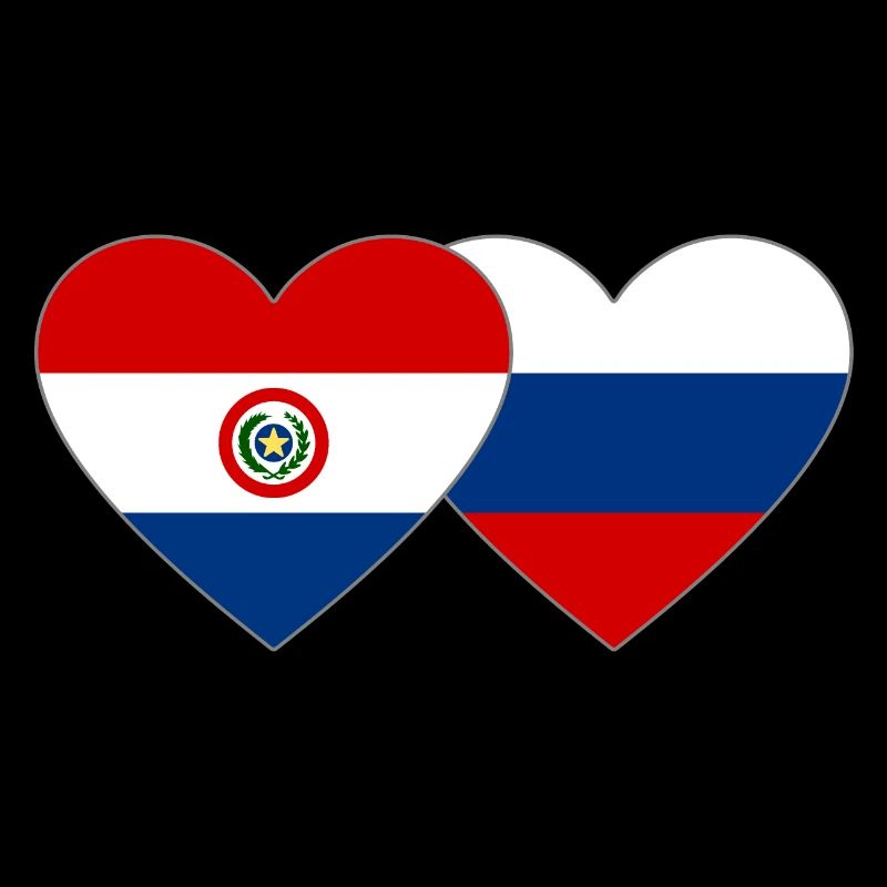 Paraguay Russie Drapeau du cœur
