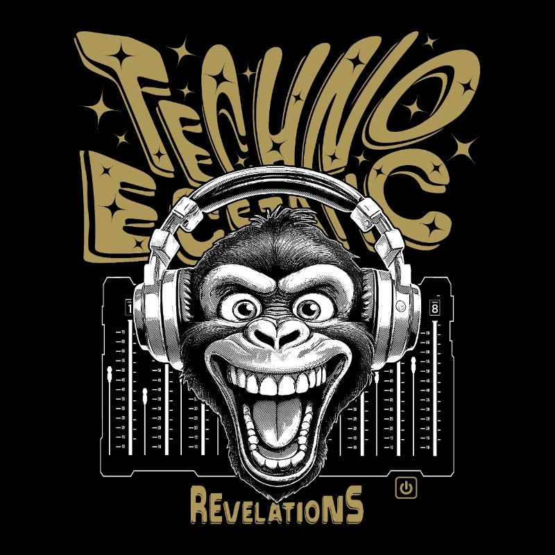 T-shirt Techno Monkey : Beats et Party Mood