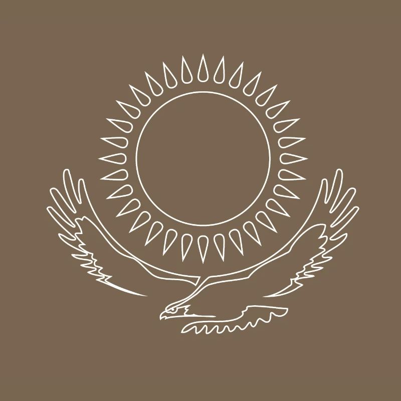 Kazakhstan Eagle steppe eagle line white flag