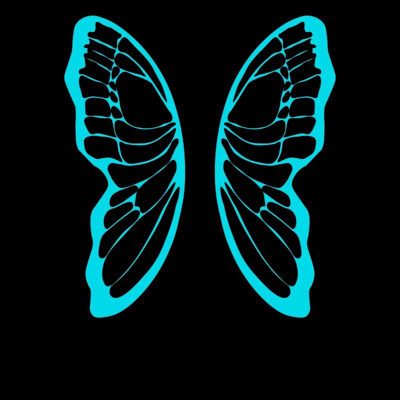 Turquoise butterfly wing pattern on black