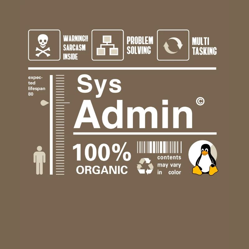 Sys Admin Penguin Ordinateur Nerd pc Platine cpu inh