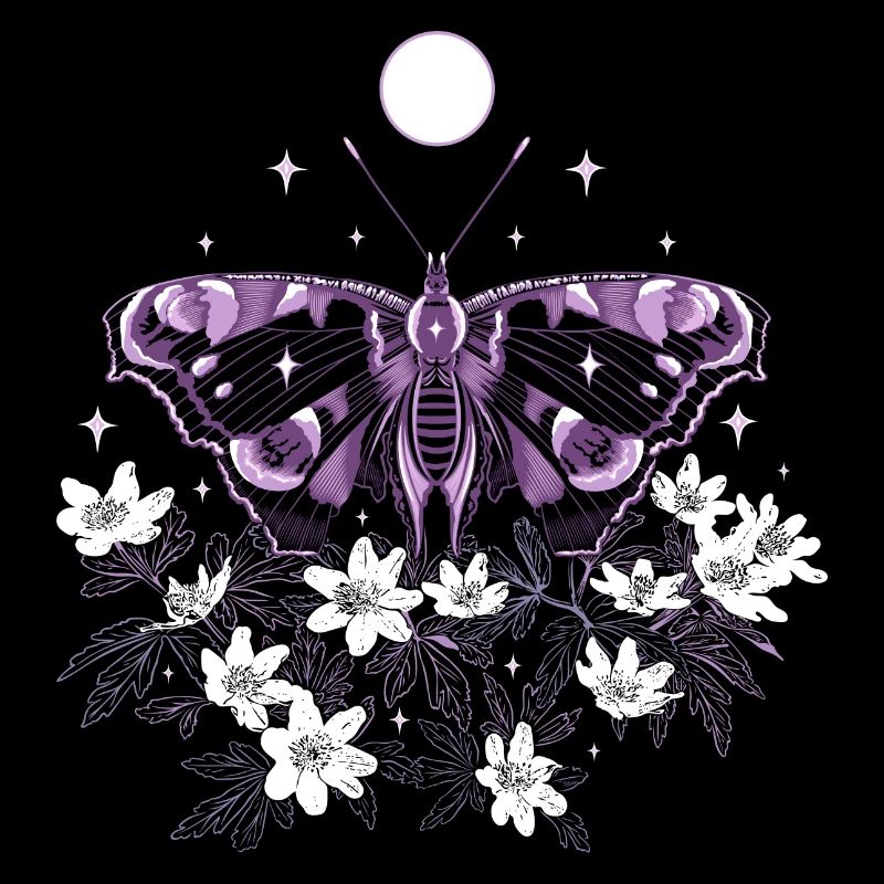 Moth Moth avec des anémones de brousse