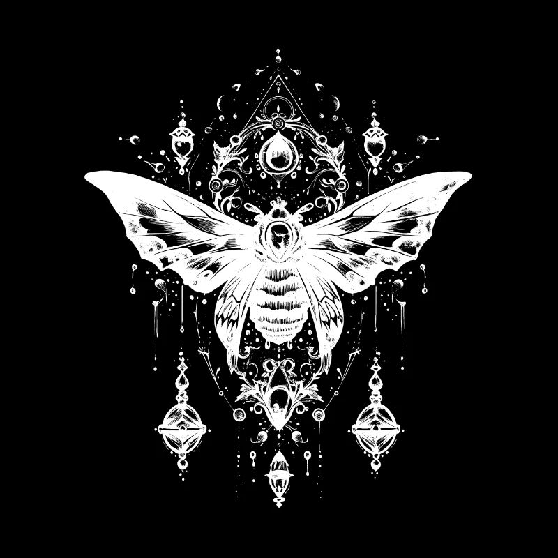 Mystical moth with magical ornaments