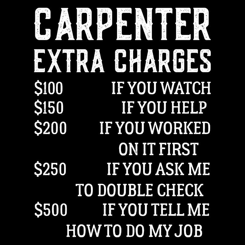 Carpenter Extra Charges Funny Carpentry shirt