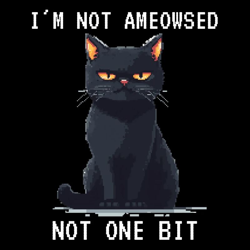 I'm Not Ameowsed Pixelart Grimmige Katze Pixel