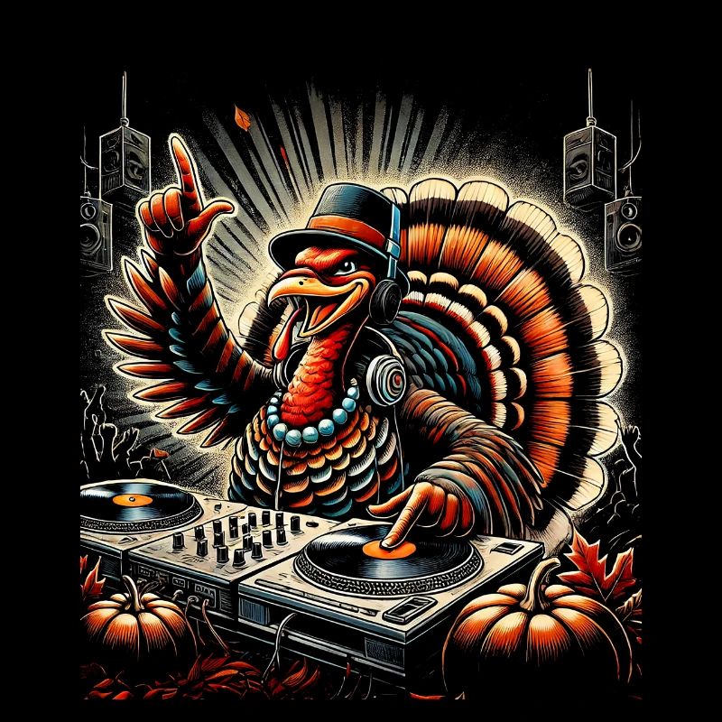 Turkey DJ with Fall Pumpkin Decor