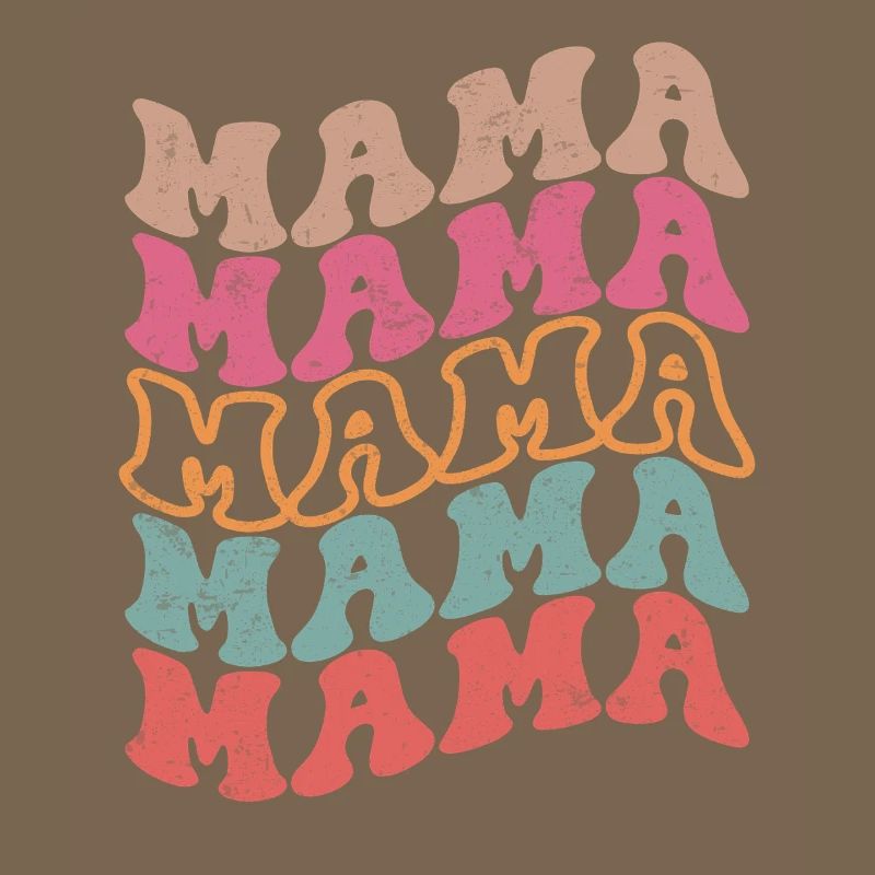 Retro Groovy Mama Text Pattern