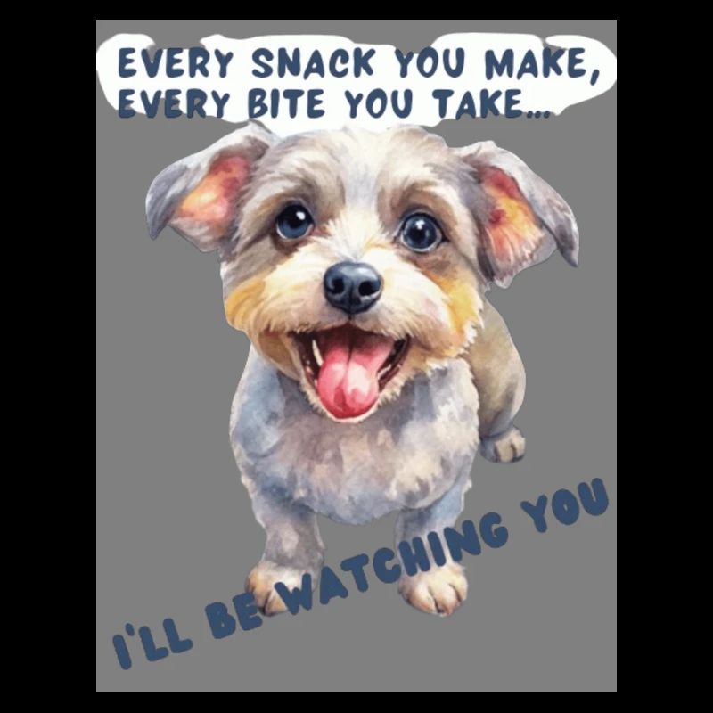 Chien heureux avec texte de collation