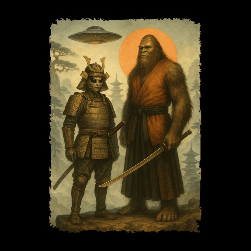 Samurai Bigfoot Alien Japanese Warrior, Ninja