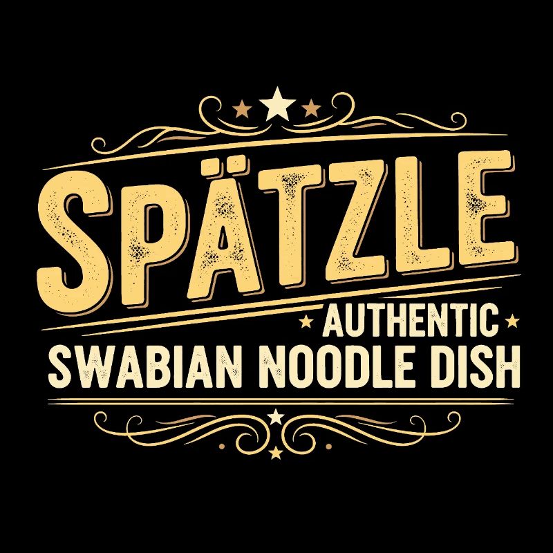 Spätzle, plat de nouilles souabe authentique, design