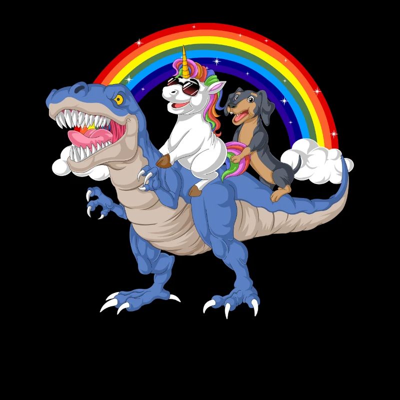 Dachshund Unicorn T-Rex Tee