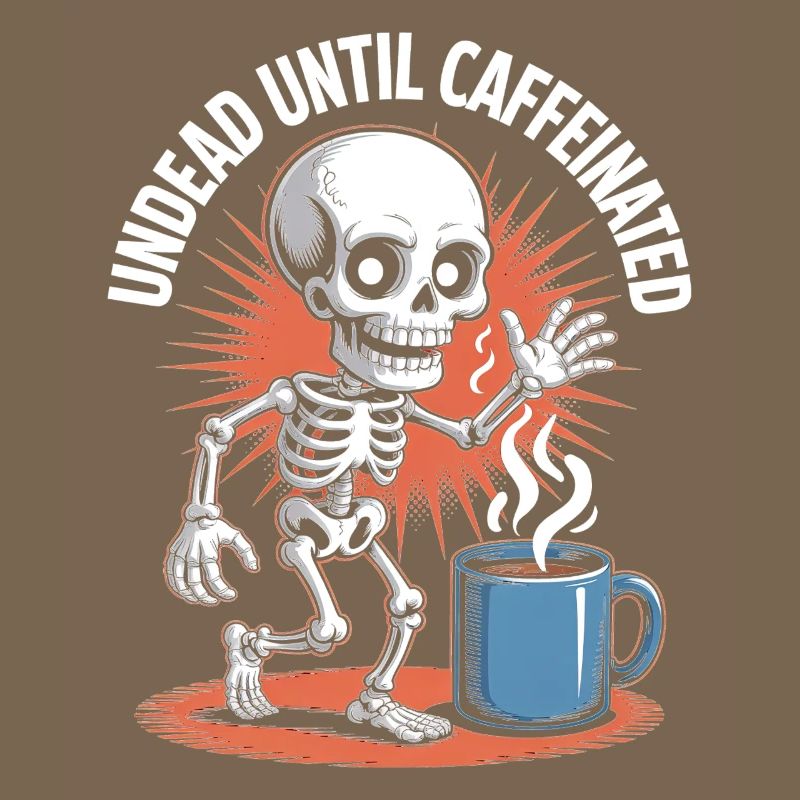 Undead Until Caffeinated Skeleton Coffee Run