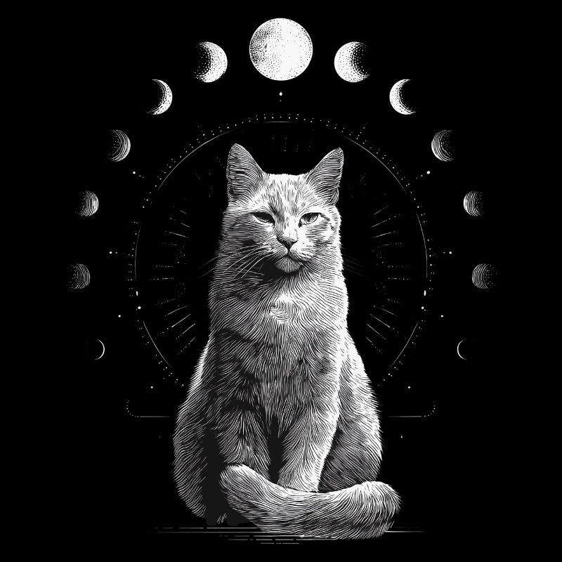 Phase de lune chat Lune Cat Lover Design