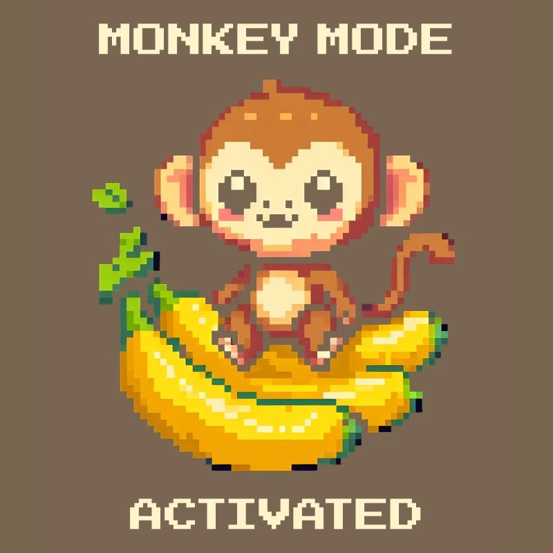 Monkey Mode Enabled | Monkey, Banana, Cute
