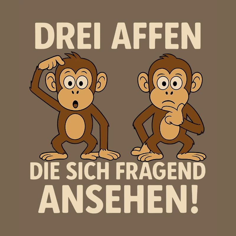 Three monkeys looking at each other questioningly 3 monkeys saying