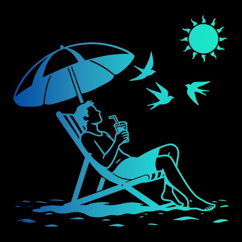 Relaxing in a deck chair on the beach