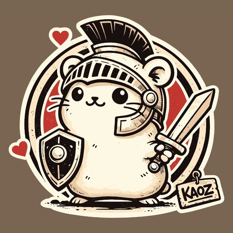 Gladiator Warrior Hamster with Shield and Sword