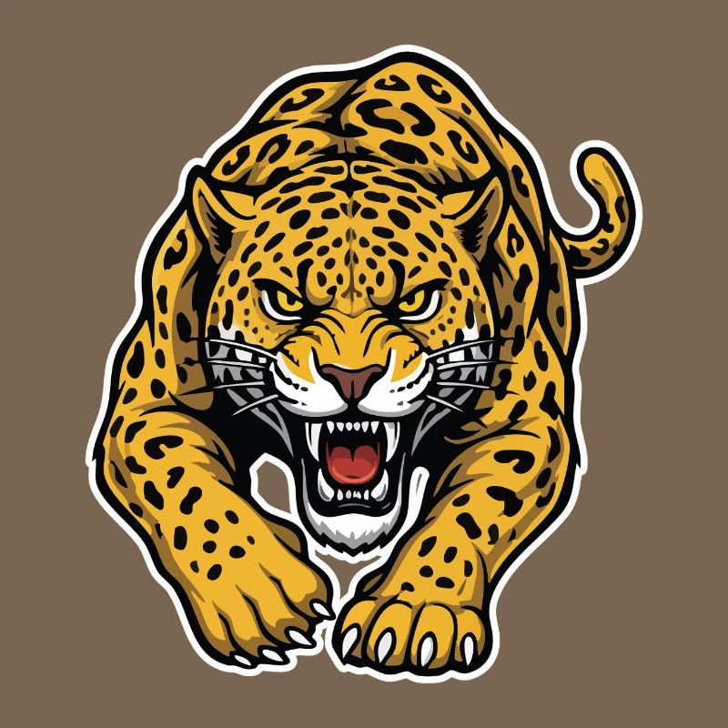 Leopard Jaguar Wild Attack Mascot Predator