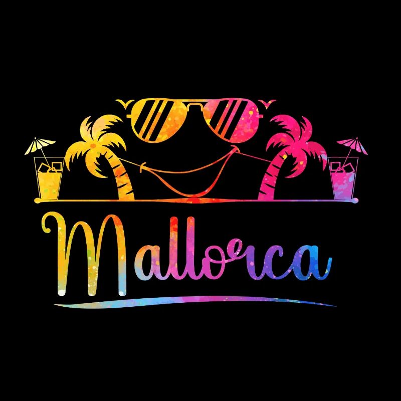 Mallorca Palm Trees Beach Graphic