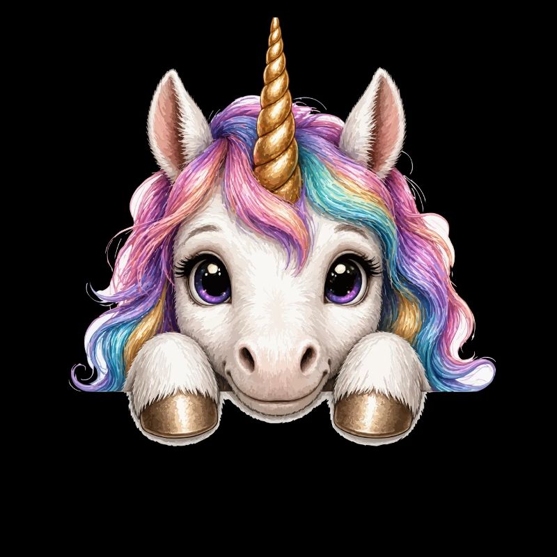 Unicorn with rainbow mane