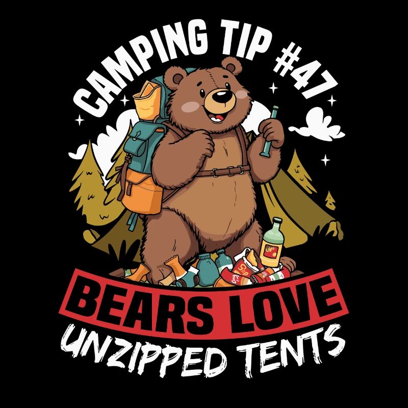 Camping Bear Attack Tip Funny Hiking Camper